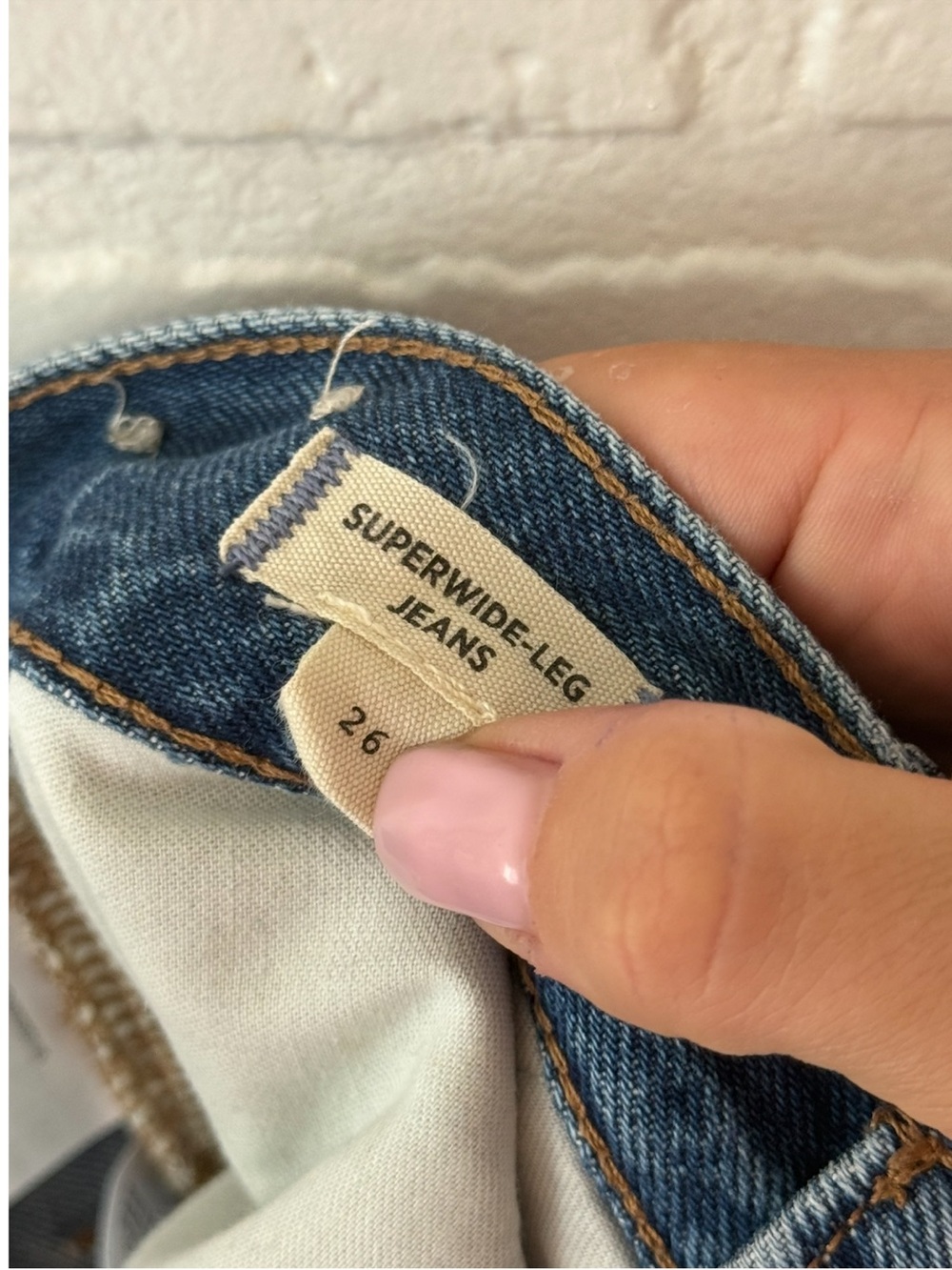 Madewell Jeans SuperWide-Leg Cuffed in Fannin Blue Rigid - Picture 11 of 12